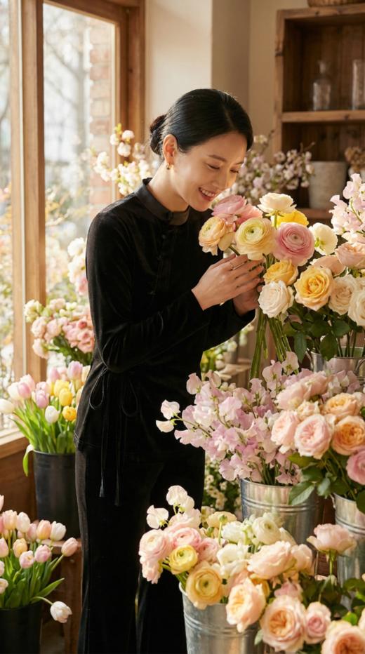 腰撞色显瘦超模微喇裤 商品图1