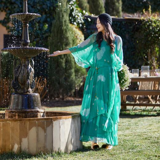 【林栖设计小店】浮云逸然|桑蚕丝鱼子缬印花优雅百搭多色2026夏新款宽松半身裙1962020 商品图7