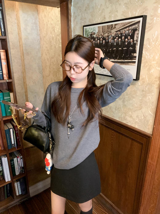 <曾小咸推荐>3.2现货秒杀！微信超特价！2色韩系灰色毛呢包臀裙半身裙 日常139.99 立减70 秒杀69.99！ 商品图7