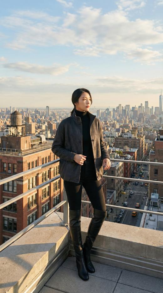 立领时尚摆松紧减龄夹克外套 商品图5