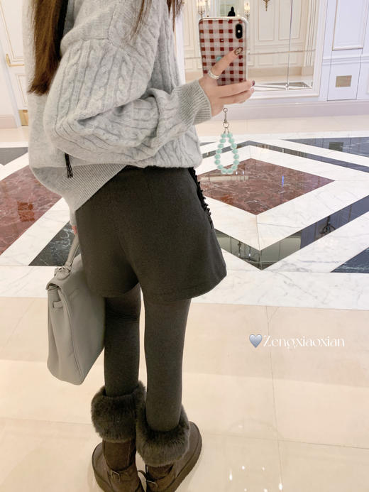 <曾小咸推荐>3.2现货秒杀！微信超特价！韩系灰色高腰直筒短裤休闲裤 日常179.99 立减110 秒杀69.99！ 商品图6
