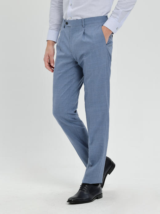 callisto蓝灰色绵羊毛西裤 商品图3