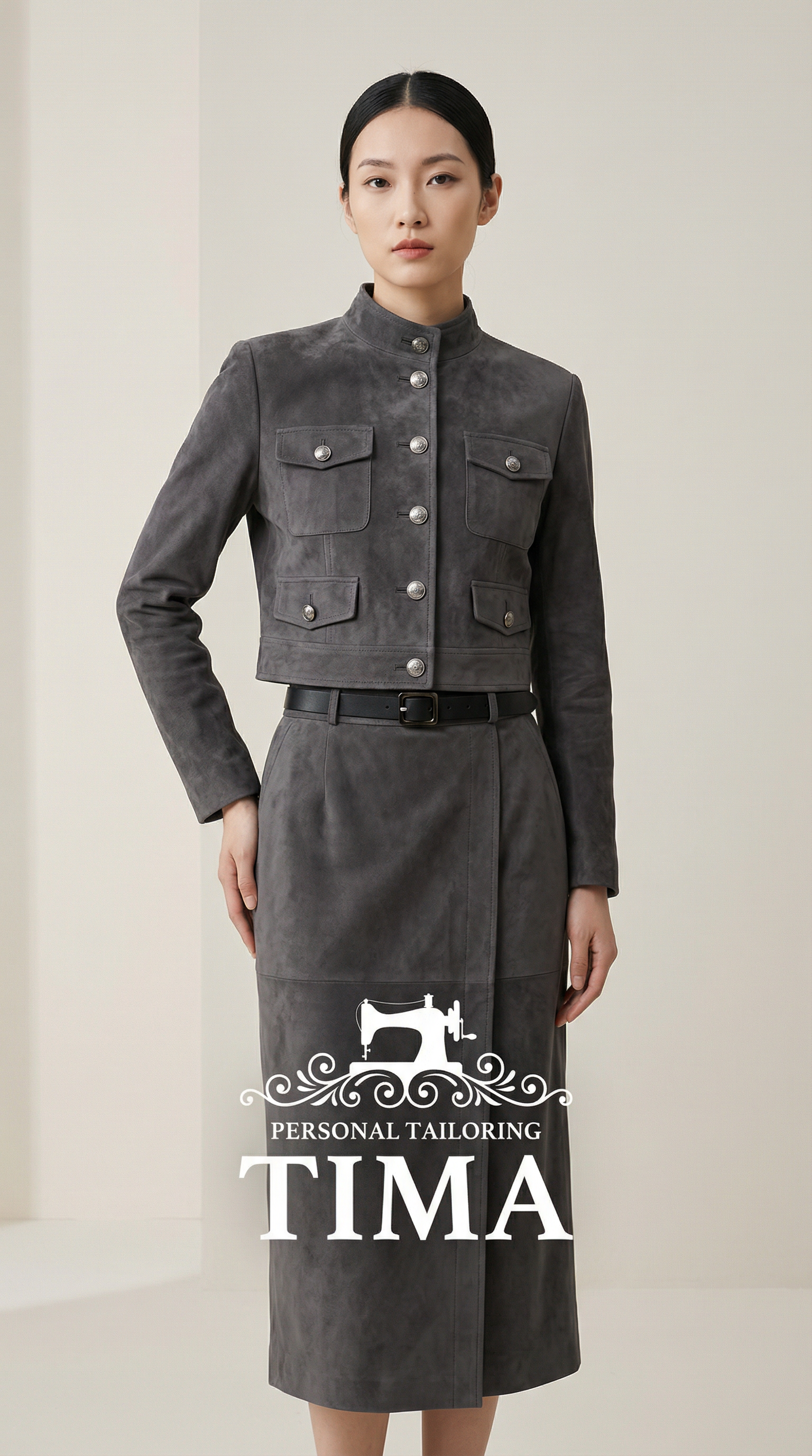 个性立领破刀两包短夹克外套