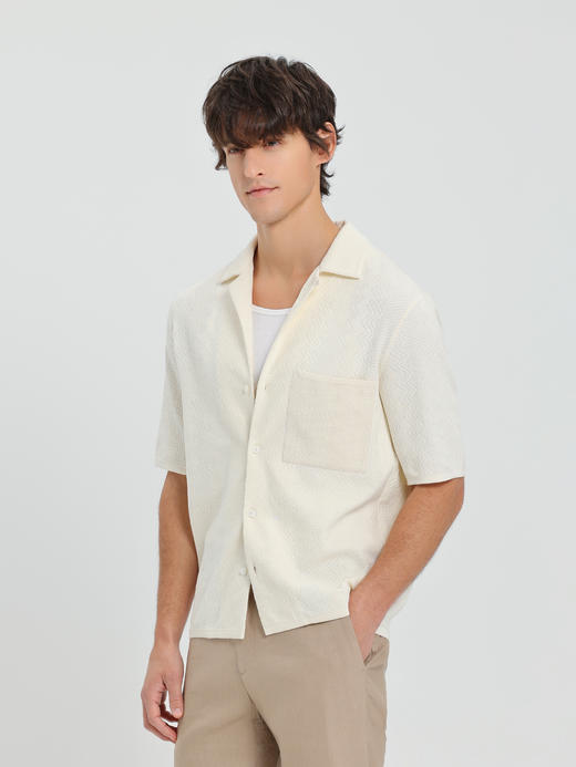 callisto安哥拉米色海岛棉混纺提花外套 商品图3