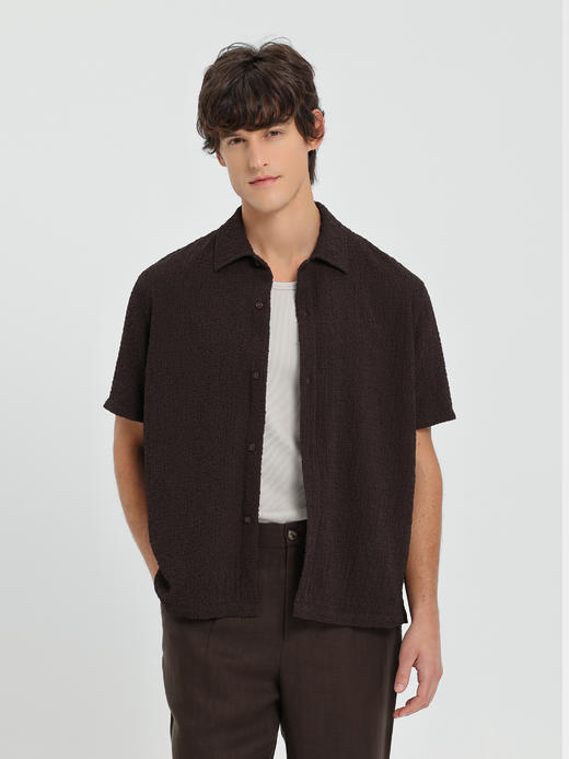 callisto藏青微阔立体褶皱肌理外套 商品图7