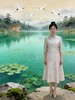 伯妮斯茵 | 复古国风 银灰色连衣裙 立领盘扣七分袖 提花面料  日常通勤轻社交  —  SC1S01 商品缩略图0