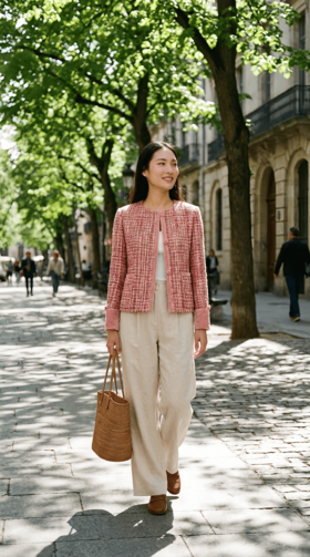 轻国风别致撞色袖翻褶外套