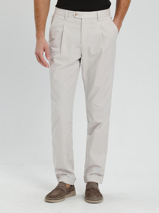 callisto浅灰新疆长绒混纺直筒微收脚休闲裤 商品图2