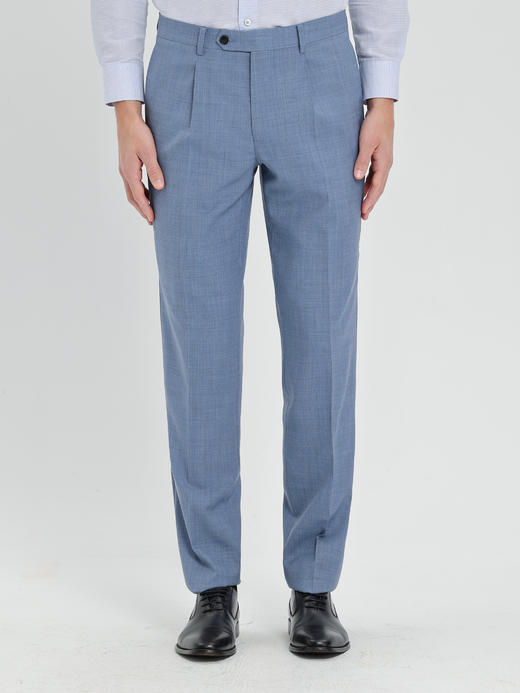 callisto蓝灰色绵羊毛西裤 商品图2