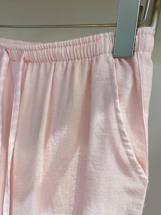 松植屋《格纹猫》女士全棉双层纱布长袖长裤睡衣套装 商品图5