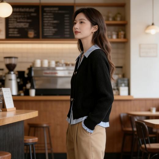 假两件POLO领针织开衫｜显高显瘦、百搭实穿于一身 商品图2