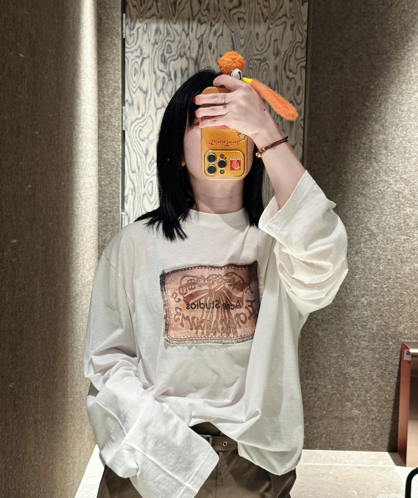 预售acne做旧长袖T恤打底衫011007