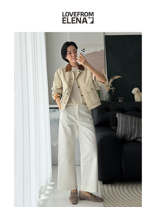 「工厂团购上新」春款外套 拼接翻领复古工装夹克ZCJ24331 商品图2