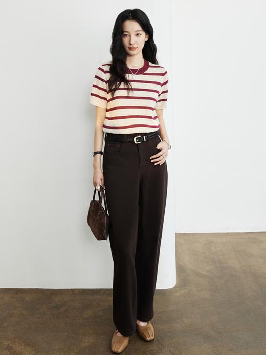 热软糖棕 纯棉弯刀牛仔裤FCG1JEN096 商品图10