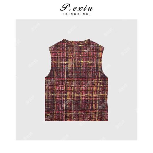 A008潘依绣丁丁宠粉彩色重工无袖V领马甲Q65437 商品图1