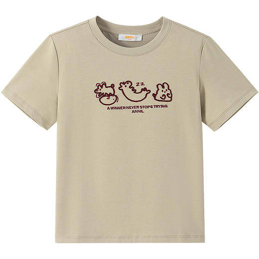 男女童圆领短袖T恤夏季新款安奈儿童装EM621758 商品图5