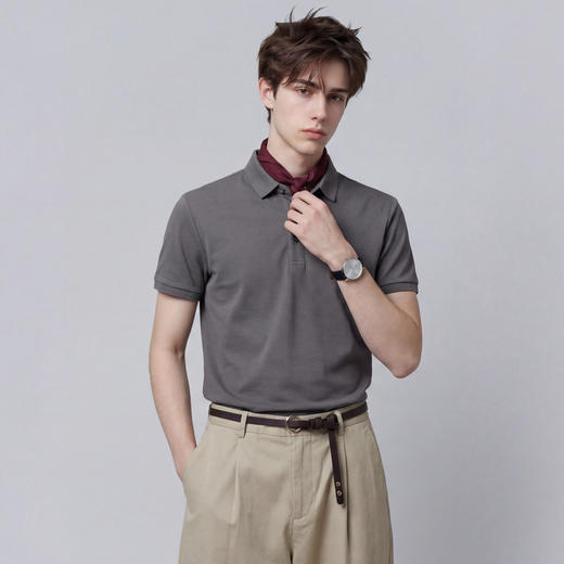 【含棉】圣得西男士帅气短袖polo衫2026新款春季舒适商务翻领上衣 商品图11