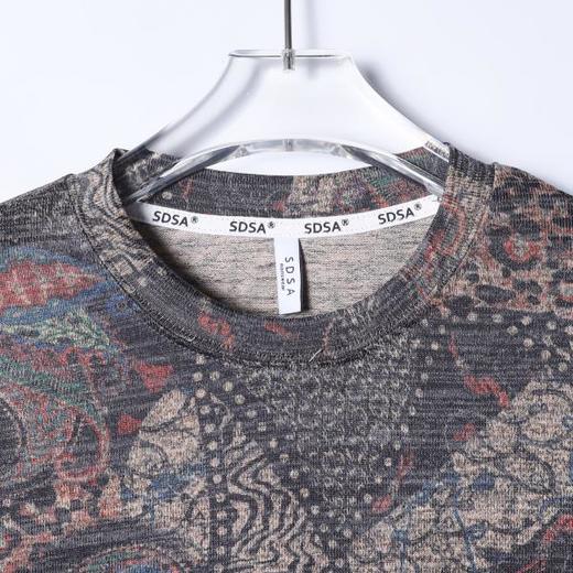 26T54SDSA男装2026新款腰果花满印长袖T恤复古民族风宽松圆领打底衫 商品图2