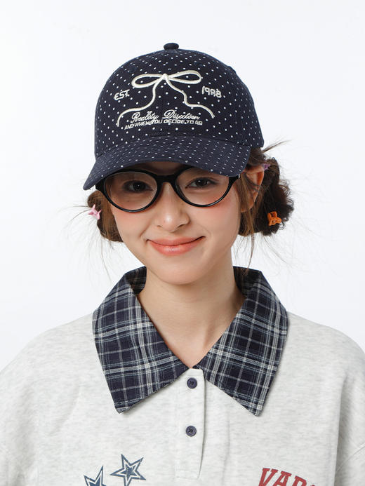 复古波点蝴蝶结棒球帽-纪念日百货门店同款169293591 商品图3