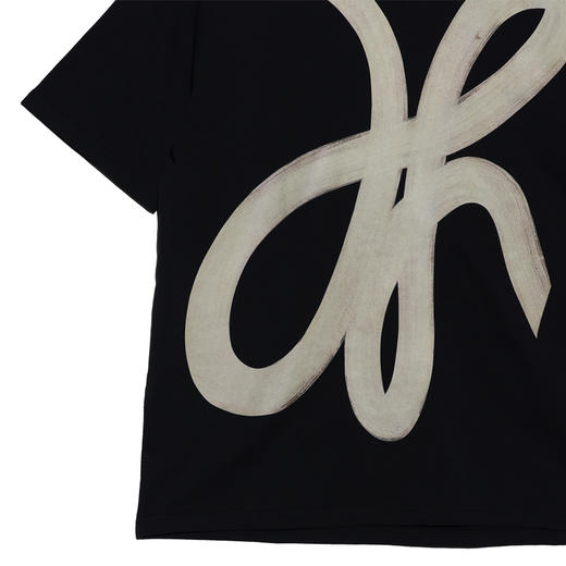 T492不规则婉婷线条设计感男士黑色宽松黑白设计师圆领街头T恤 商品图4