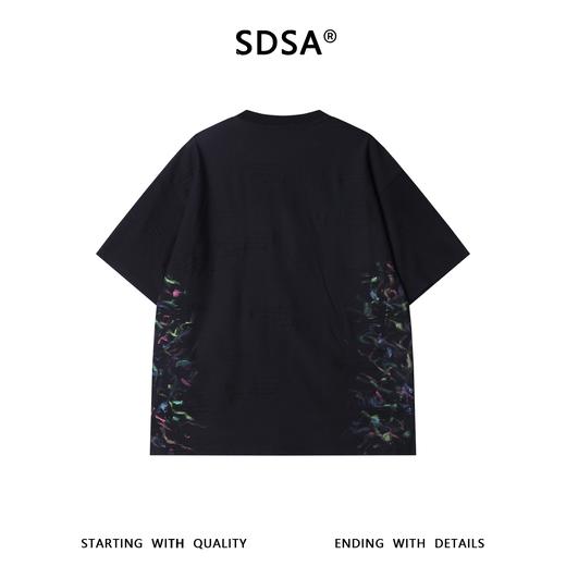 SDSA男装2026新款美式复古t恤重磅棉宽松彩线印花肌理设计感短袖 商品图4