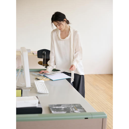 珠光宽松飘带衬衫 商品图2