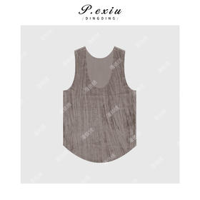 A008潘依绣丁丁宠粉韩系温柔丝绒U领无袖Q61008