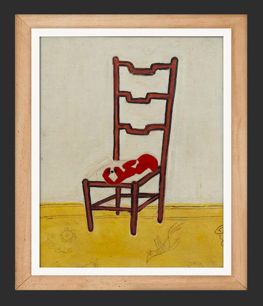 独角鹿西洋古董2018年中国台湾耿画廊授权出品常玉创作限量版画《Pekinese on a Chair-趴在椅子上的狮子狗》 商品图1