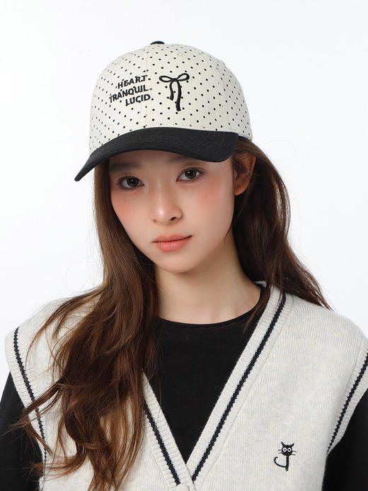 复古波点蝴蝶结棒球帽-纪念日百货门店同款169293591 商品图2