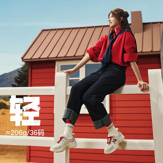 【Pansy盼喜圆头低帮休闲运动女鞋】后跟柔软舒适 保护脚踝 鞋带松紧设计 穿脱方便 商品图1