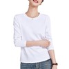 丁摩 白色t恤女长袖打底衫春新款小衫内搭体恤丝光棉绝美上衣6ZF-J350 商品缩略图4