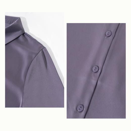 茧墨 雅致气质经典百搭仿缎面衬衫 法式时尚复古休闲通勤优雅知性减龄衬衣 商品图5