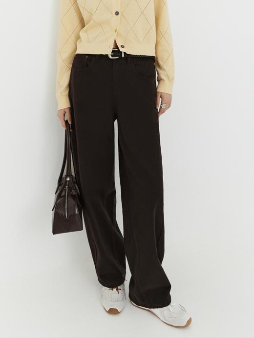 热软糖棕 纯棉弯刀牛仔裤FCG1JEN096 商品图8