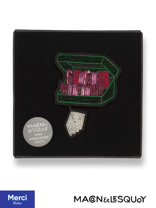 Macon&Lesquoy法国原创设计 书摊 玫瑰人生系列 M&L刺绣手工饰品胸针 商品图1