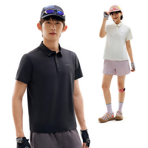 探拓户外速干POLO衫男女短袖T恤夏季防晒透气抗菌情侣款运动上衣 商品图3