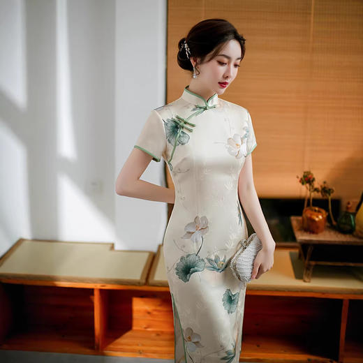 ZAYS2026春夏新品中长改良双层短袖旗袍日常修身显瘦年轻款时尚旗袍 商品图0