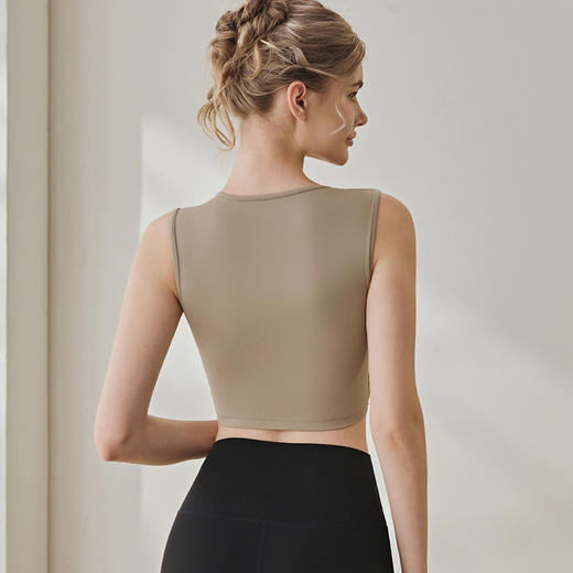 跃牌【健舞健美】系列网纱交叉健身服运动户外无袖背心上衣8777 商品图4