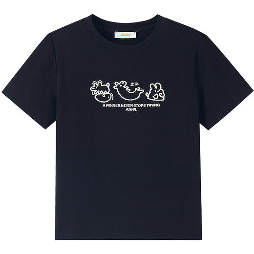 男女童圆领短袖T恤夏季新款安奈儿童装EM621758 商品图6