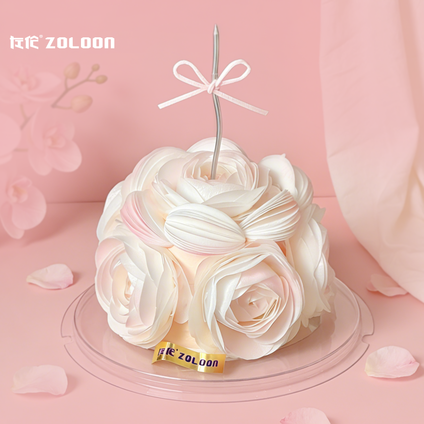 粉钻花礼（牛乳芝士）食品糯米纸花