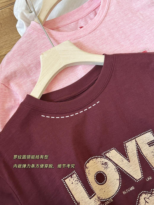 MO*同款26春新品马年系列烫钻印花竹节棉圆领短袖T恤 商品图13