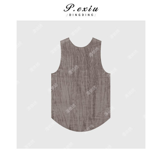 A008潘依绣丁丁宠粉韩系温柔丝绒U领无袖Q61008 商品图1