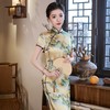 WX2026新款真丝旗袍长款改良中式桑蚕丝连衣裙宴请婚礼街拍 商品缩略图1