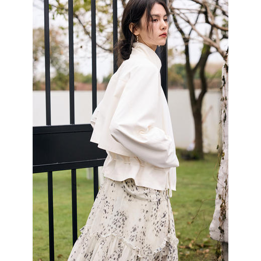 抽绳斜门襟短风衣 商品图1