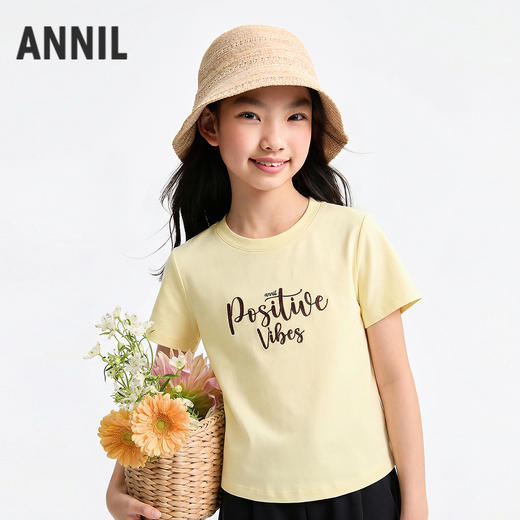 女童圆领短袖T恤夏季新款安奈儿童装EG621763 商品图0