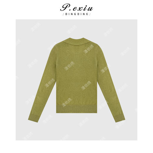 A008潘依绣丁丁宠粉韩系简约半开扣长袖针织Q1453 商品图1