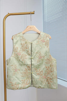 缀青|重工提花中式马甲