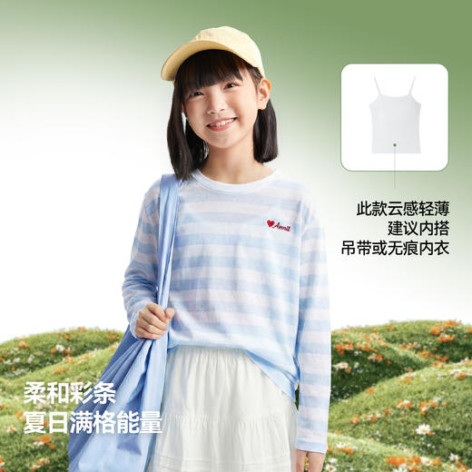 女童圆领长袖针织衫夏季新款安奈儿童装EG621719 商品图3