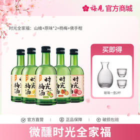 【微醺时光全家福】时光梅酒8度330ml果酒梅子酒山楂+原味*2+杨梅+佛手柑梅酒5瓶畅饮组合装