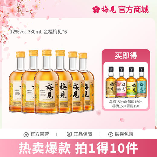 金桂梅见青梅酒果酒12度330ml*6女士低度酒原味甜酒微醺梅子酒晚安酒 商品图0