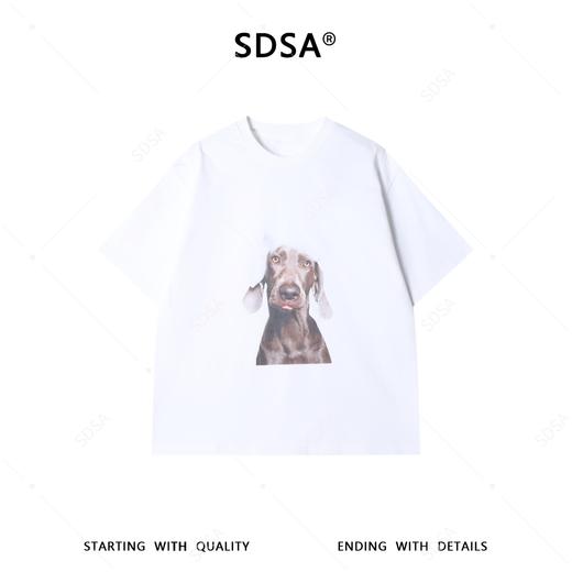 266103SDSA男装2026新款重磅短袖T恤威玛猎犬动物印花宽松圆领上衣 商品图1